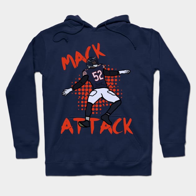 Khalil Mack 'Mack Attack' Chicago Bears NFL Hoodie by xavierjfong